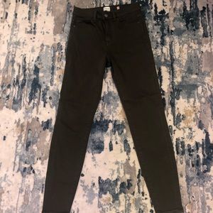 Army green high rise jeans
